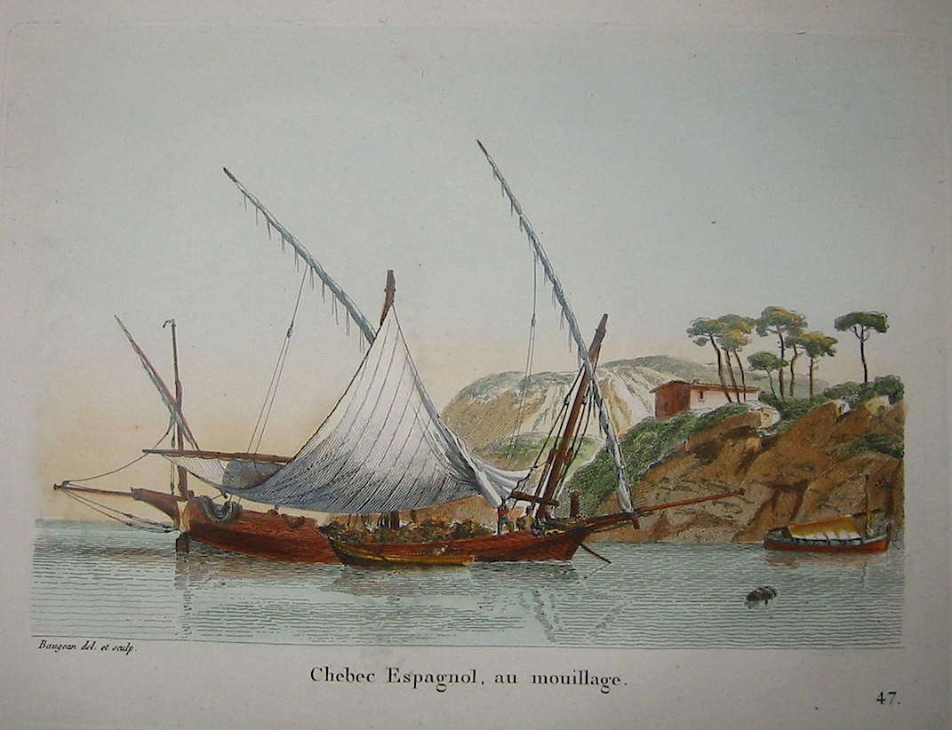 Baugean Jean Jerome Chebec Espagnol, au mouillage 1817 Parigi 